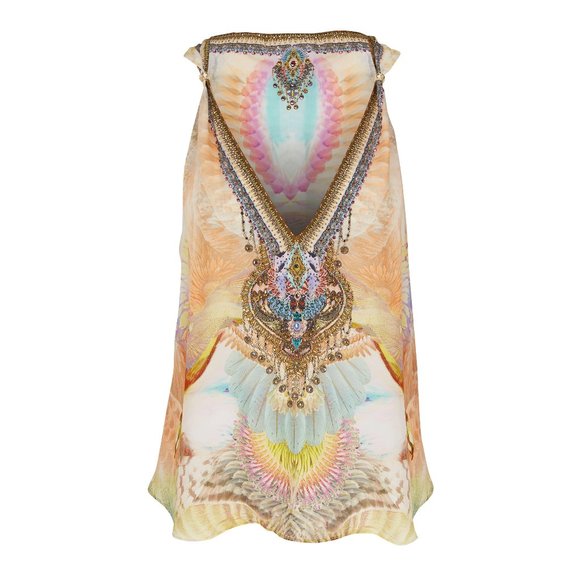 CAMILLA 100% Silk Take Flight Tank Top With Strap Bead Detail - Size S - New - Picture 1 of 9